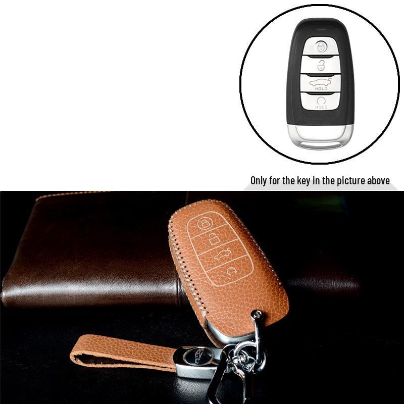 Premium Handmade Leather Key Case for Hongqi H5, 2023 H6, HS3, HS5, HS7, H9 - Women's Edition