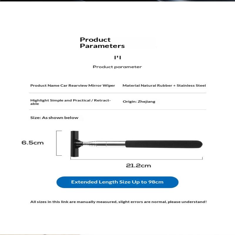 Auto-Rückspiegelwischer-Reinigungswerkzeug Autoglas-Nebelreiniger-Schaber Autozubehör Griff Teleskop-Fenster-Reinigungsbürste