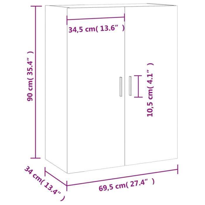 VidaXL Armoire murale blanc 69,5x34x90 cm 828436