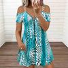 Damen Spaghettiträger Übergröße Kleid Aquarell Blumen Print Locker Strand Sommerkleid