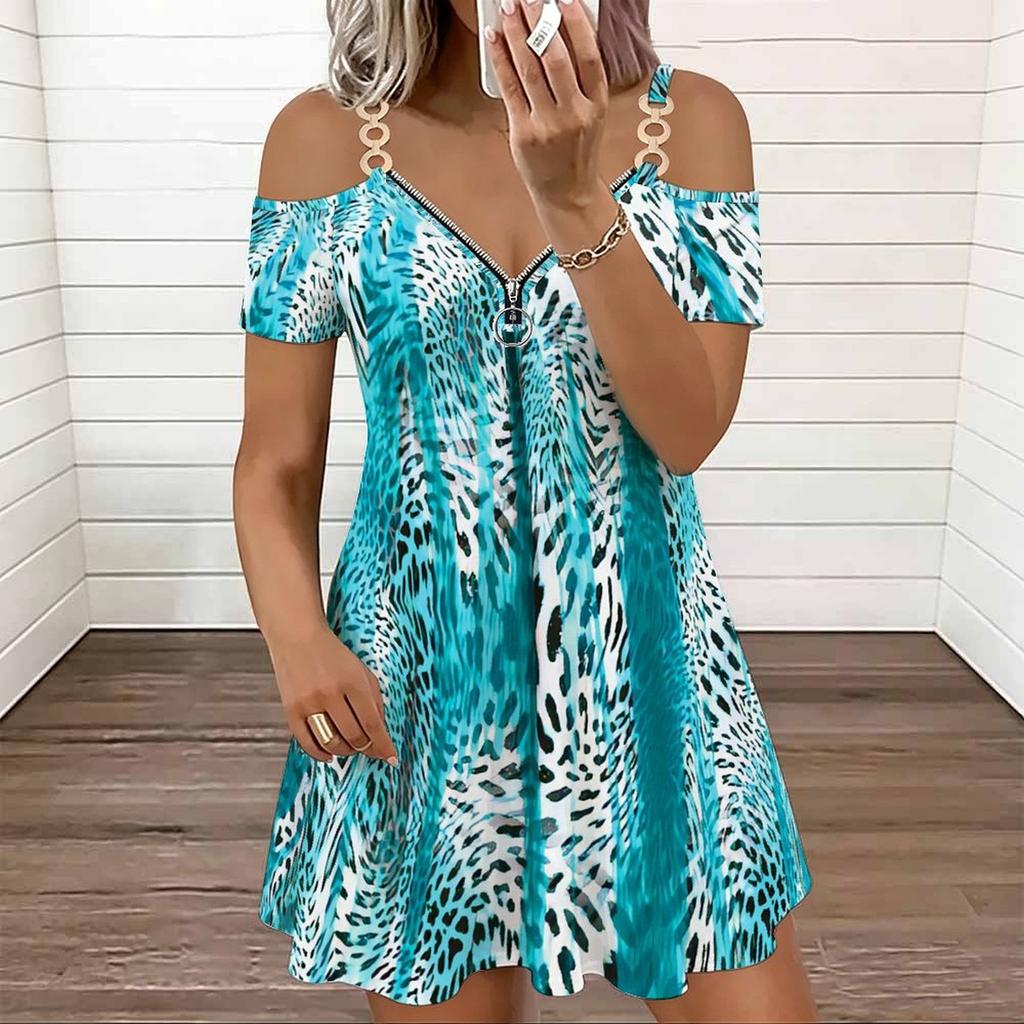 Damen Spaghettiträger Übergröße Kleid Aquarell Blumen Print Locker Strand Sommerkleid