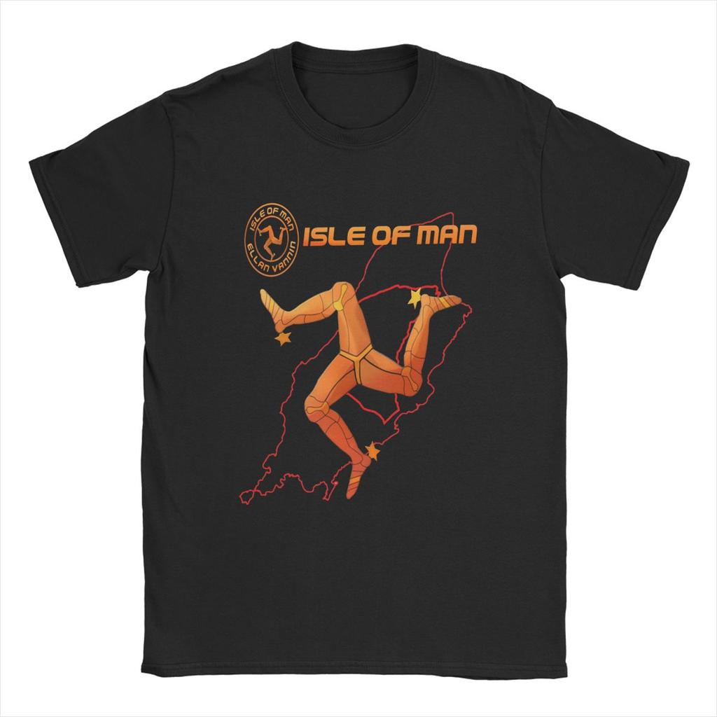 Isle Of Man TT T Shirt Men's 100% Cotton T-Shirts Round Collar Road Racing Motorcycle Tees Short Sleeve Tops Graphic Printed