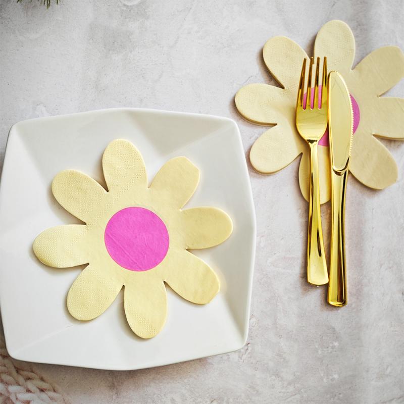 20Pcs/Set White Daisy Flower Paper Napkins Party Disposable Tissues Towel Baby Shower Wedding Decoration