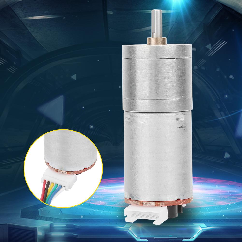 DC 12V Encoder Gear Motor Speed Reduction Motor for Robot RC Car DIY Engine Toy (200RPM)