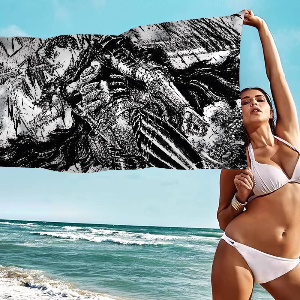 Anime Berserk Microfiber Beach Towel Absorbent Quick Dry Soft Yoga Swimming Resort Mountain Climbing Towel