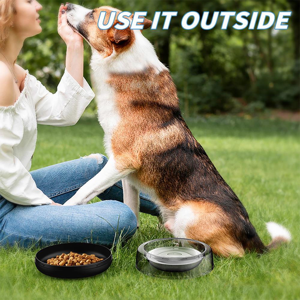 2-In-1 Cat Water Bowl Combined Type Dog Food Bowl Wobble Interactive Bowls for Pets Indoors Outdoors Whisker Fatigue Cat Bowl