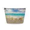 Damen Strand Muschel Print Kosmetiktasche Toilettenartikel Organizer Reise Aufbewahrungstasche 6728