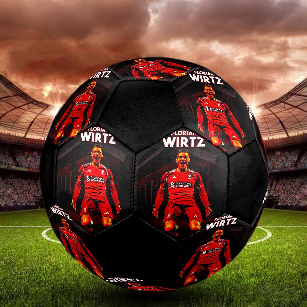 Florian Wirtz Indoor Soccer Ball Colorful Machine Stitched PVC Size 5 Team Training Competition Ready Durable High-Bounce Cool Sports Gift