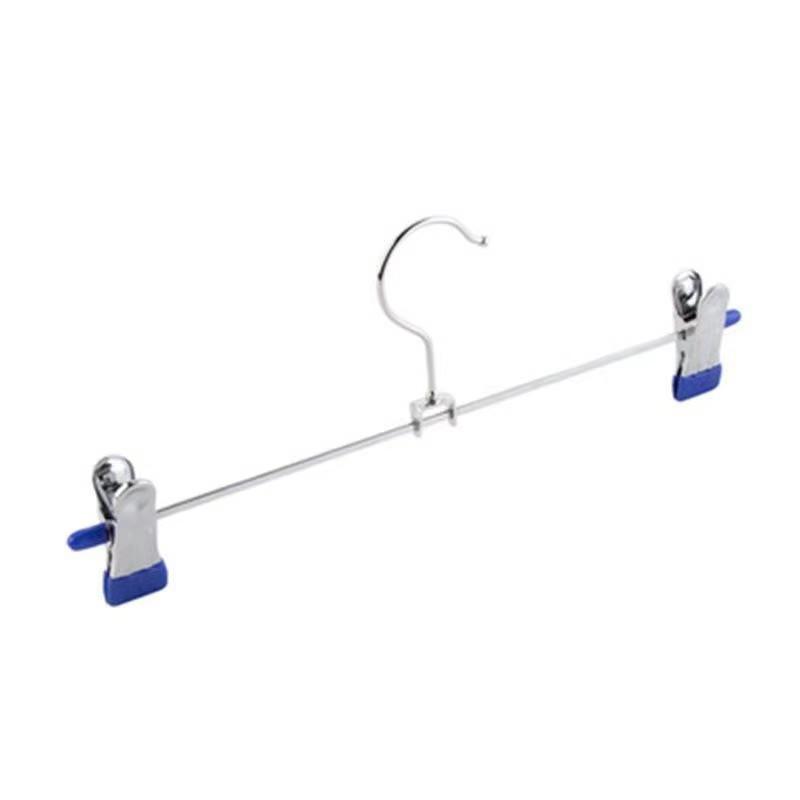 

Металлическая вешалка для брюк с покрытием, Нескользящий зажим для брюк, Вешалка из нержавеющей стали, Бесшовная кованая выдвижная вешалка для брюк