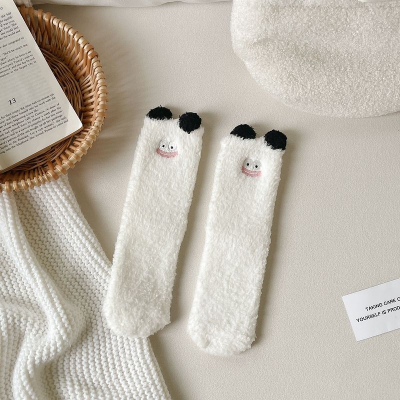 Șosete Drăguțe Desen Animat Femei Toamnă Iarnă Groase Calde de Podea Dormit Șosete Coral Velvet Termice Lolita Kawaii Șosete Cadouri de Crăciun