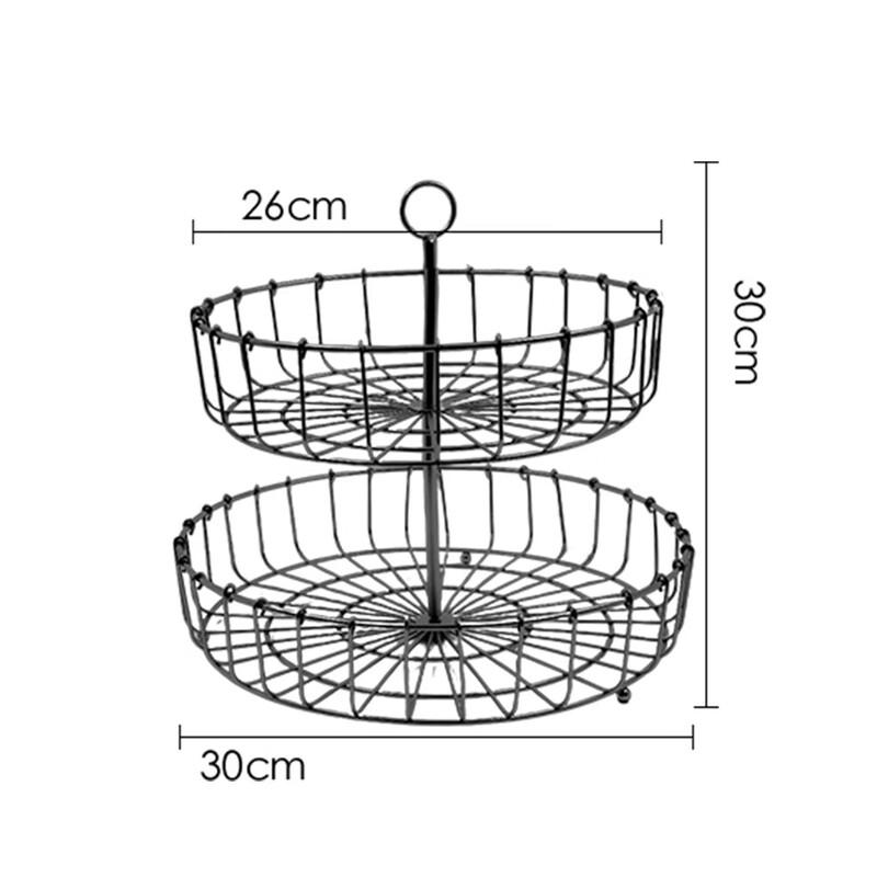 abay Double-Layer Iron Art Fruit Basket & Snack Tray