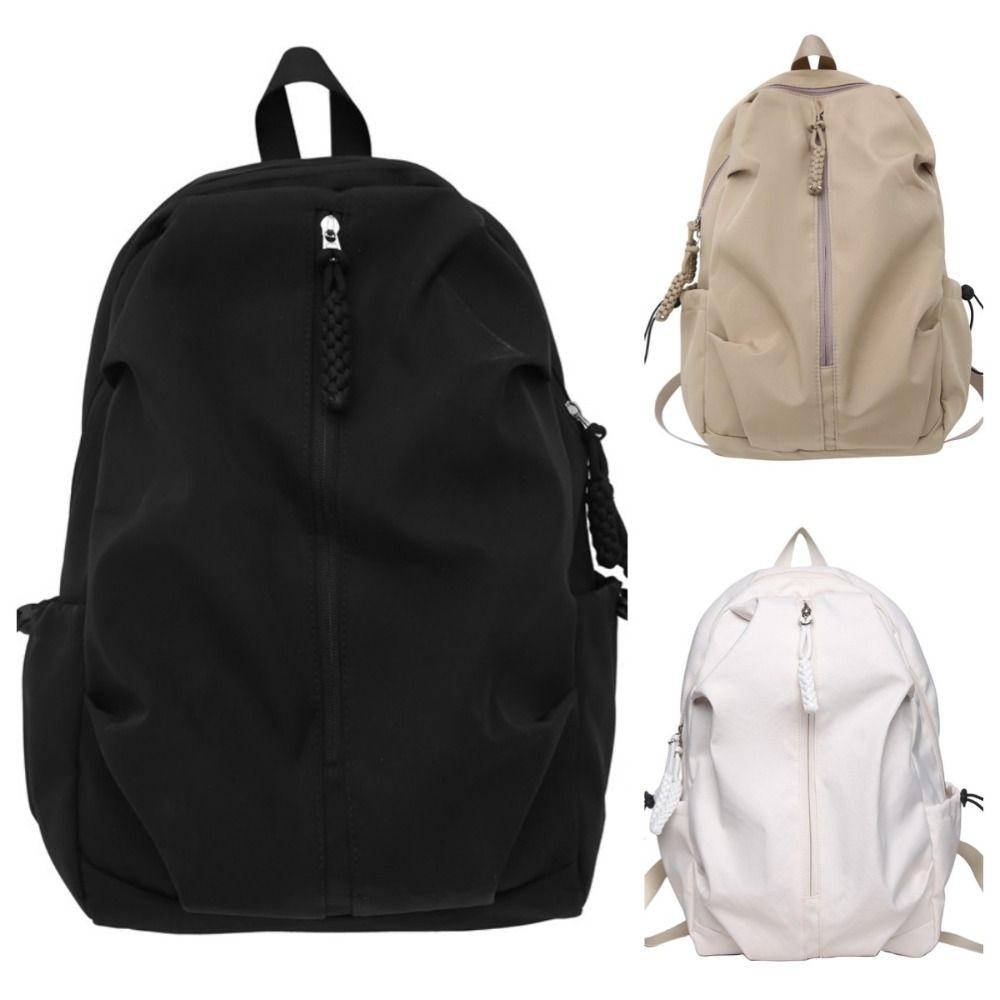 High Capacity Trendy Ins Backpack Polyester School Bags Cute Kawaii Casual Schoolbags  Unisex