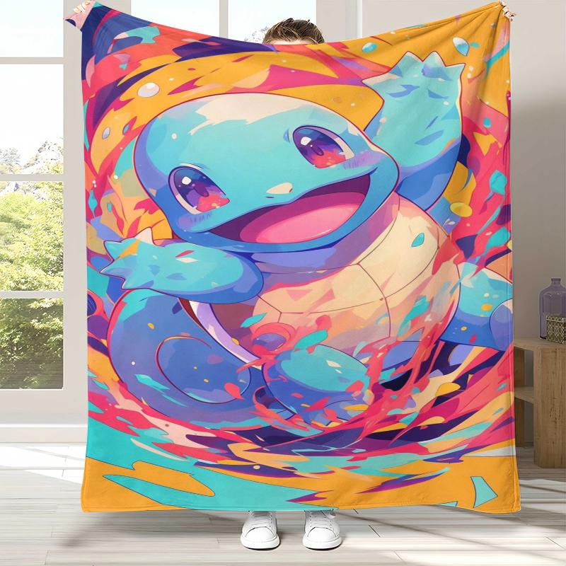 

Kawaii Pokemon Pikachu Cartoon Flannel Blanket,Ultra Soft Warm Plush Throw for Home Bedroom Bed Sofa Cover Office Camping gift 75x90cm