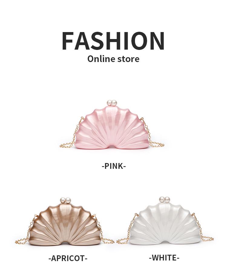 Women's Stylish One-Shoulder Crossbody Bag: Irregular Shell Acrylic Clutch for Weddings & Banquets