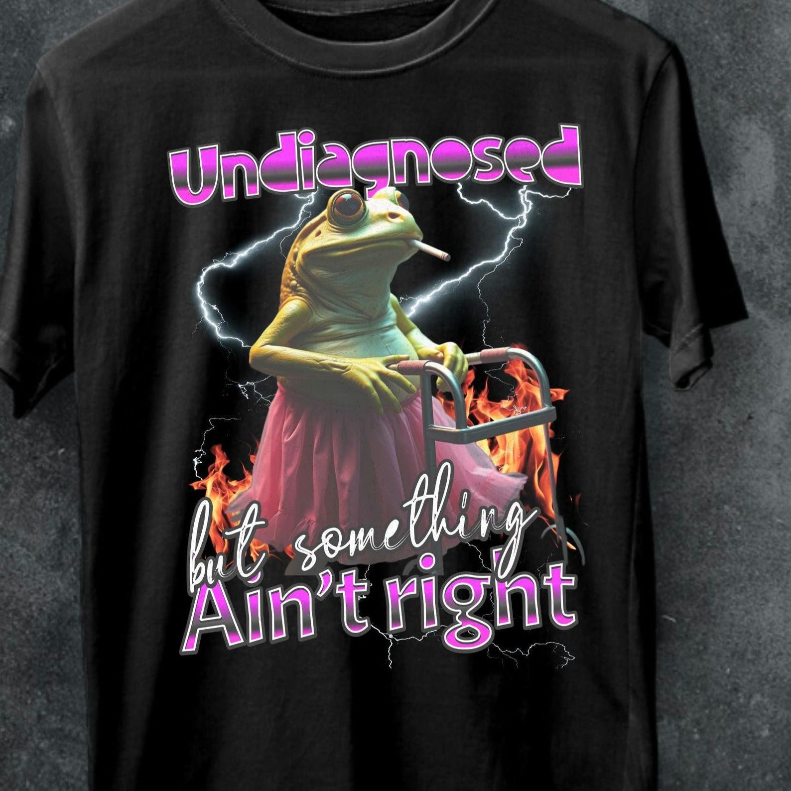 Funny Frog Meme T-Shirt: Undiagnosed Sarcastic Graphic Tee 2XL