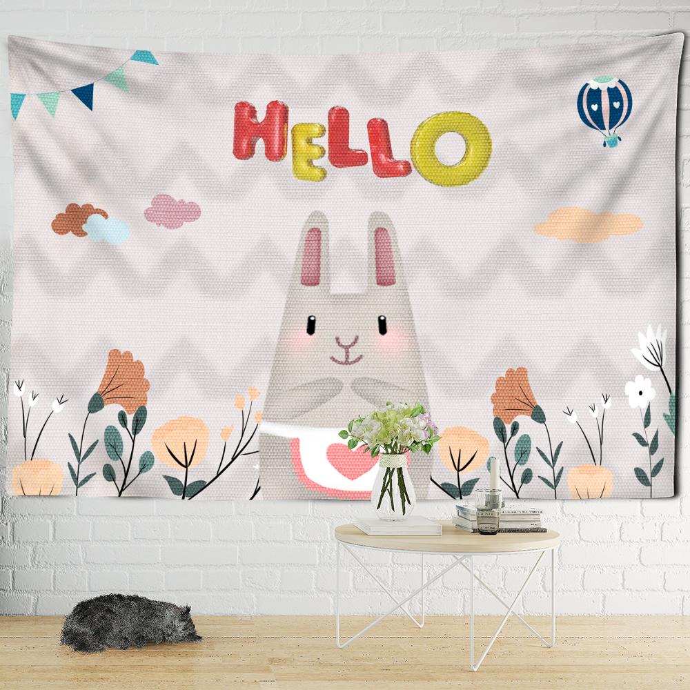 Cartoon Animal Tapestry Wall Hanging Bohemian Hippie Tapiz Kawai Children's Room Girls Dormitory Decor