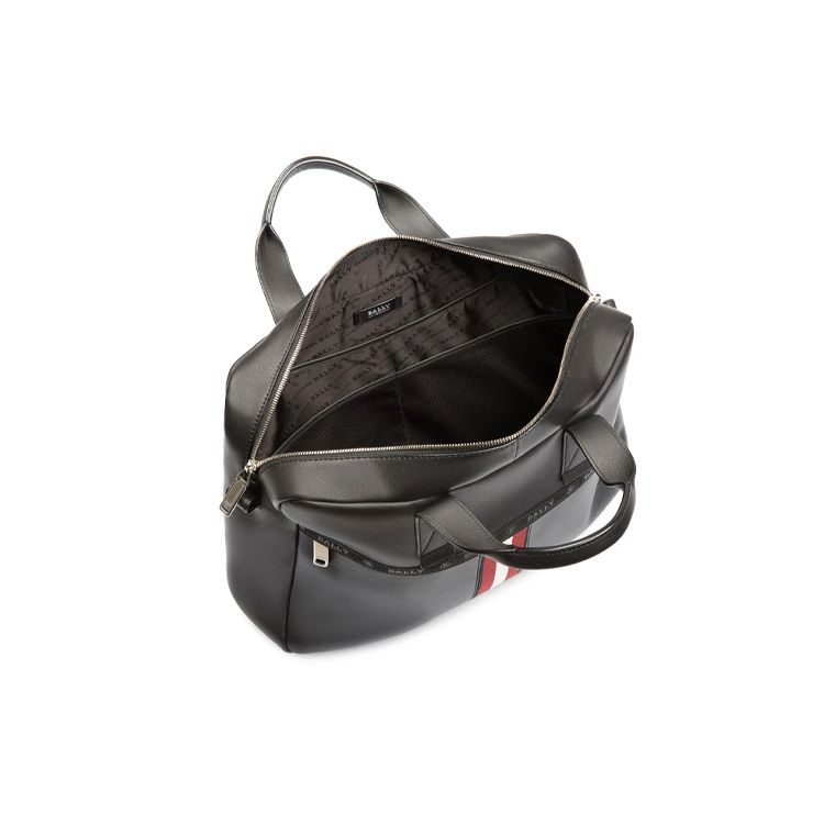 Bally Hektor Three-Color Striped Leather Briefcase Men briefcase Black 6227940