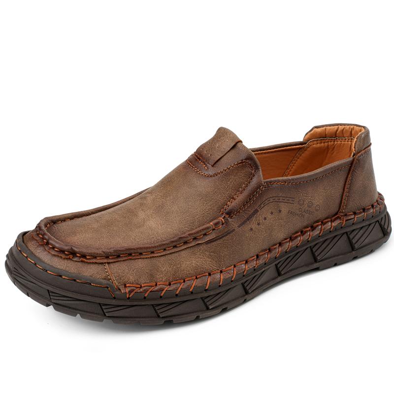 Übergröße 46 47 48 Handgefertigte Leder Freizeitschuhe für Herren Slipper Herren Mokassins Herren Fahrschuh Slipper Flats Männlich Gummisohle