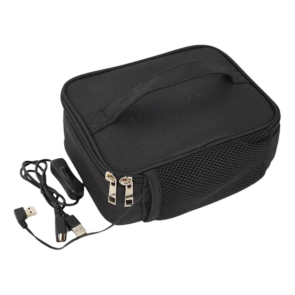USB Camping Electric Lunch Box 2.7L Electric Heated Lunch Box Oxford Fabric Food Insulation Bento Lunch Box Thermal Heater Pouch
