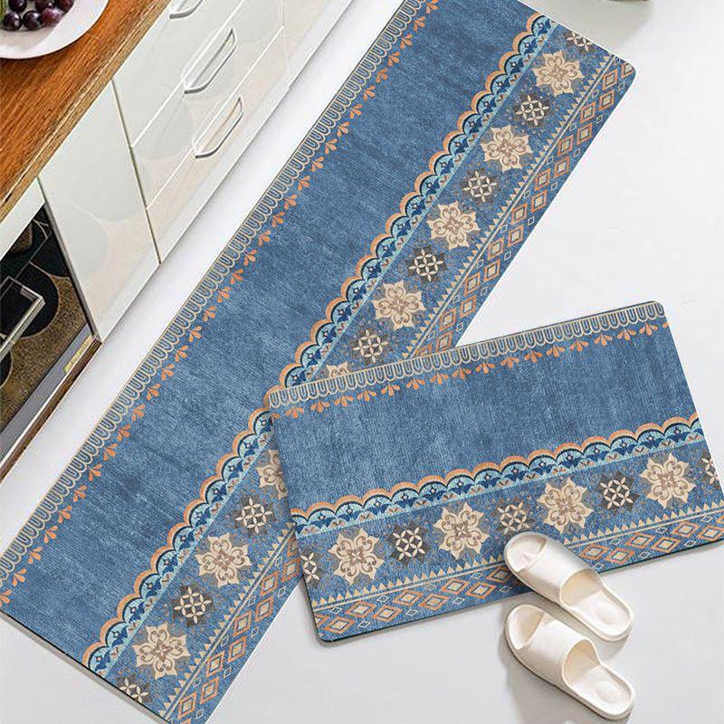 Kitchen Mat Absorbent Printed Kitchen Rugs Non-slip Area Mat Hallway Long Carpets for Living Room Bedroom Entrance Doormat Bath