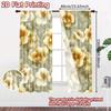 Set Of 2 Flat Printing Curtains Without Rod Floral Peonies Gray New Year Holiday Fabric Curtain Polyester Machine Washable