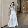 New Summer Women's Long Skirt, Elegant A-shaped Pleated Layered Long Skirt