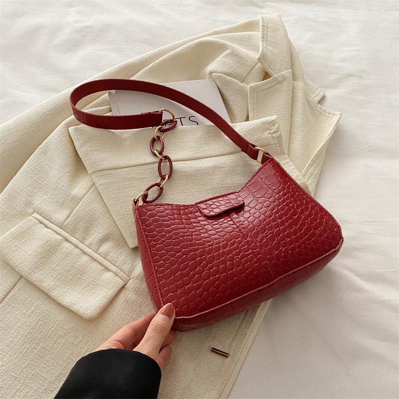 Temperament Simple Fashion Versatile Ins Shoulder Bag Women 2025 Spring New Solid Color Underarm Bag Small Square Bag Women