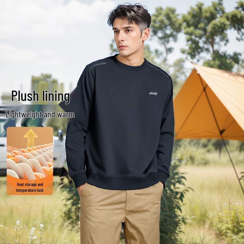 Jeep Men's Autumn/Winter Thickened Crew Neck Sweatshirt
