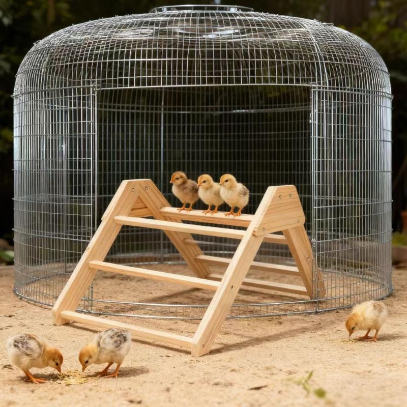 Detachable Wooden Poultry Roosting Ramp With Triangular Design Easy to Clean Chicken Coops