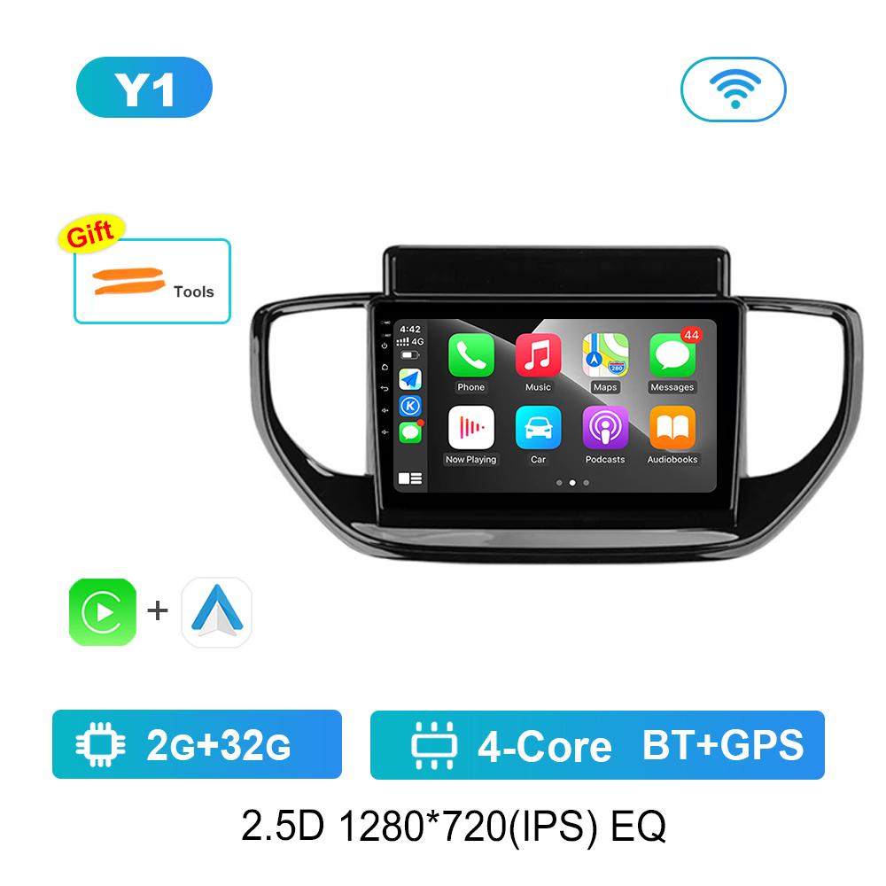9 Inch DSP Stereo Car Radio Multimedia Player for Hyundai Solaris 2 II 2020 - 2021 GPS Navi Android OS 4G BT WiFi Auto Tools