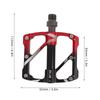 1 Pair Cycling Pedals Aluminum Alloy Widened Non Slip 3 Bearing Flat Pedal Replacement for Mountain and Road Riding Black Red