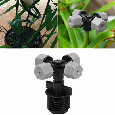 10Pcs 4-Outlet Spray Sprinkler POM Misting Sprinkler Durable Micro Sprinkler  Garden Irrigation