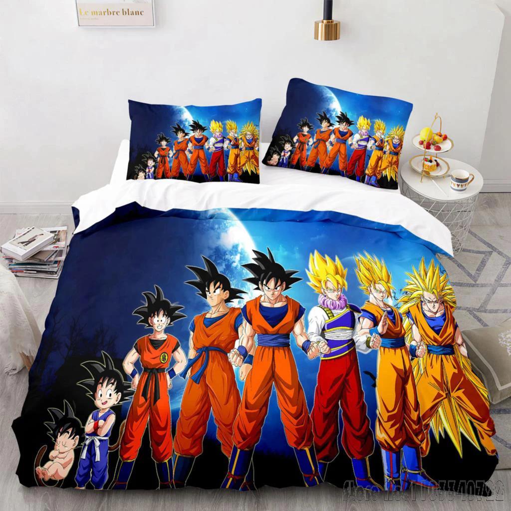 Anime Dragon Ball 3D With Pillowcase Child Bedding Set Baby Duvet Cover Sets Bedclothes Twin Single King Kids Adult Gift