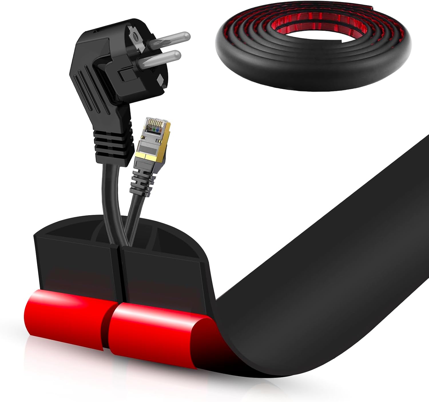 

1pc 2mX3cm Self-Adhesive Floor Cord Cover Floor Cable Sheath PVC Anti Stepping Floor Cord Cover 3cm&2m чёрный