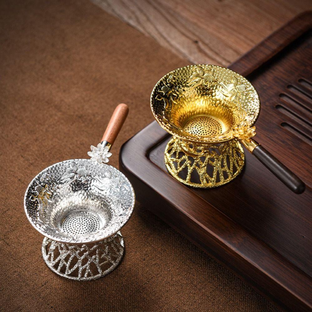 Embossed Tea Strainer Vintage Tea Colander Household Tea Filter  Kung Fu Tea