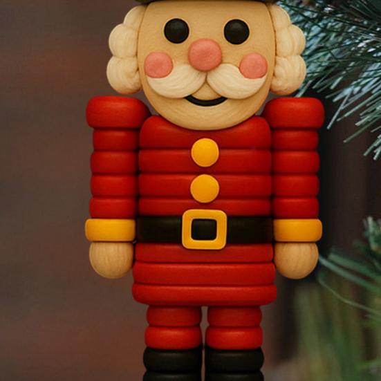 DIY Button Nutcracker Craft Kit Christmas Button Ornament Making Set Handmade Nutcracker Hanging Decoration for Home Party Decor