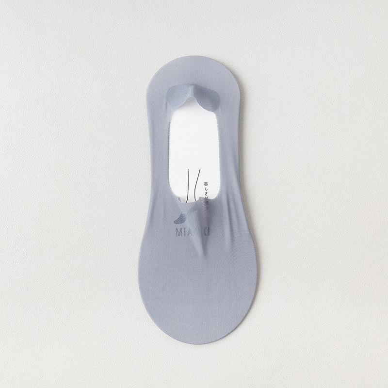 Female Summer Thin Cotton Bottom Super Shallow Mouth Invisible Silicone Non Slip Heel Socks