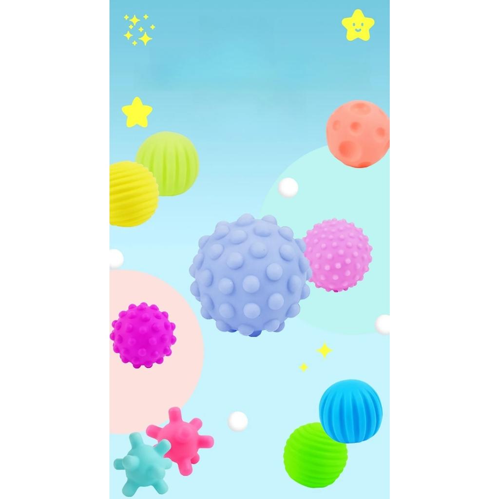 6Pcs Textured Multi Ball Set Develop Tactile Senses Toy Baby Touch Hand Ball Toys Training Ball Massage Soft Balls Kids Gifts