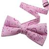 [Bowties.jp] Pink Paisley Pre-Tied Bow Tie, Adjustable Hook-Fastening Easy-Wear Bowtie, Elegant Traditional Formal Necktie for Men