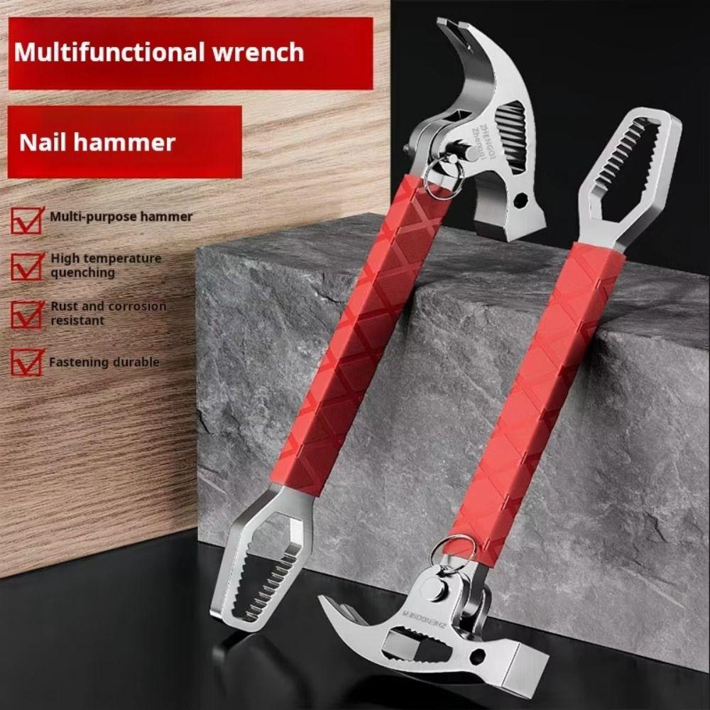 Sheep Horn Connected Multifunctional Hammer Folding Design Universal Wrench  Car Mounted
