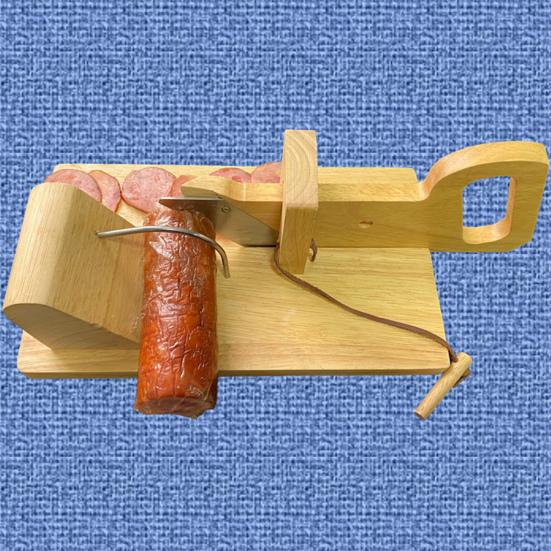 Ham Cutter Stainless Steel Sausage Slicer Wooden Handle Fruit Vegetable Food Cutter Multi-purpose Kitchen Gadget