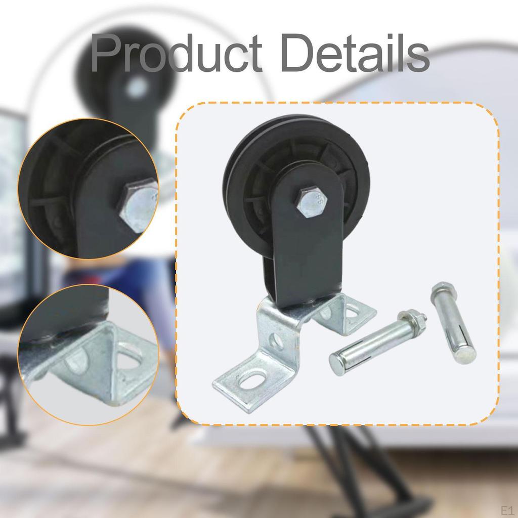 Gym Pulley Cable Wheel Multifunctional Attachment Practical Compact Black Rotation Exercise