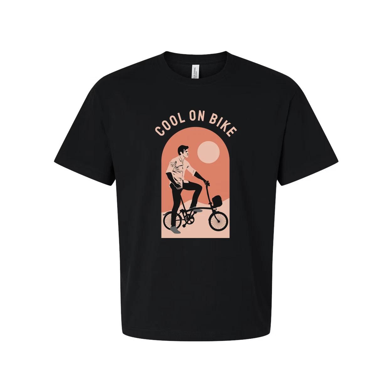 

Unisex Bicycle Rider Graphic T-Shirt With Arch Sunset Design For Casual Everyday 2XL