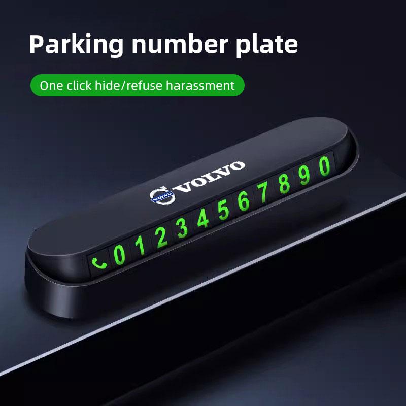 Car Phone Number Card Temporary Parking Card Plate For Volvo ES90 EC40 EX40 EM90 XC90 V90 V60 XC60 V40 S80 S60 S90 C40 XC40 V70