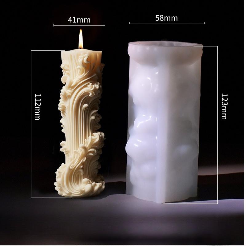 Silicone Mold for Aromatherapy Candles European-Style Cylindrical Minimalist Pillar Design