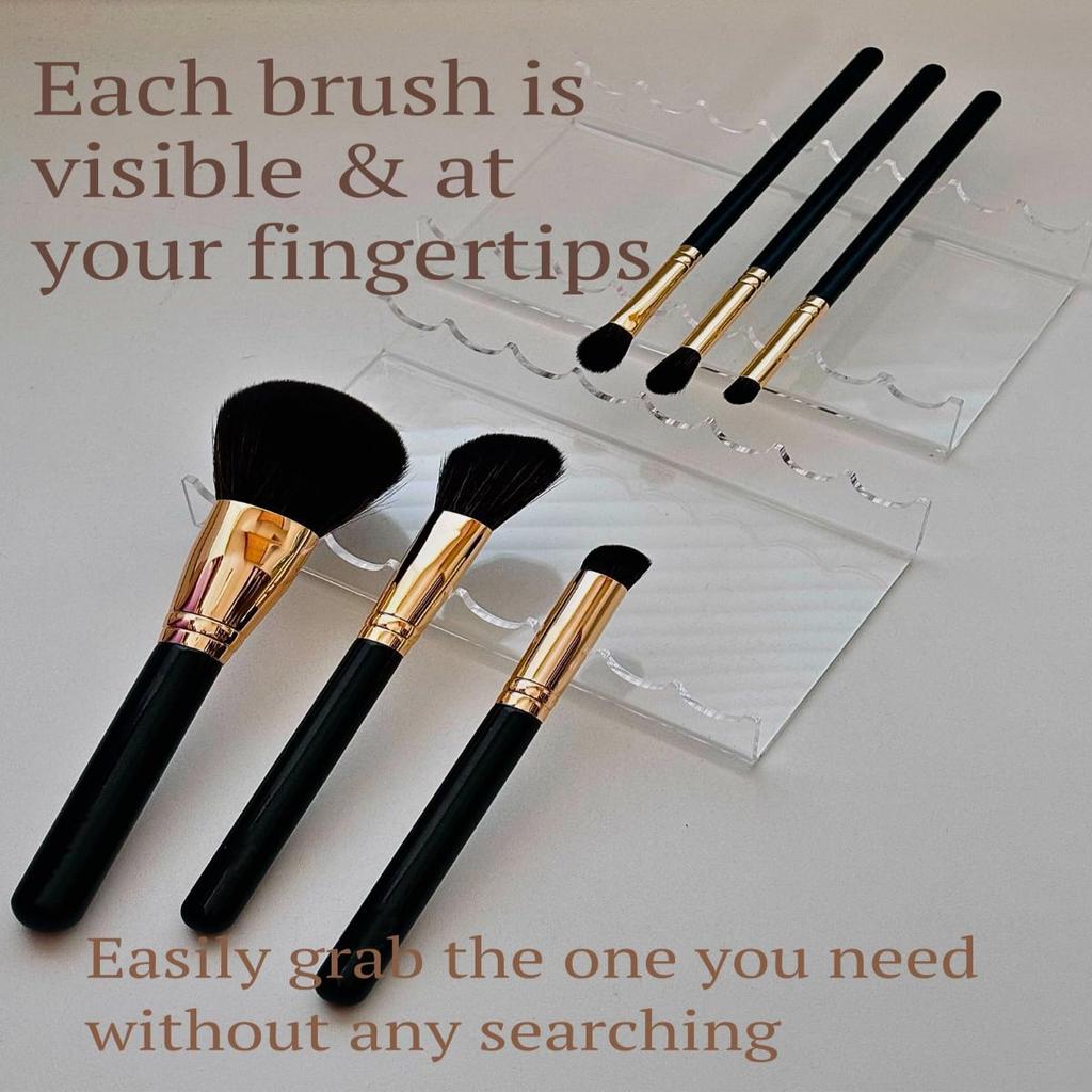 16.5x9x3cm Transparent Acrylic Paint Brush Holder Makeup Brush Drying Rack Suitable for Women's Dressing Table Organization and Storage Rack