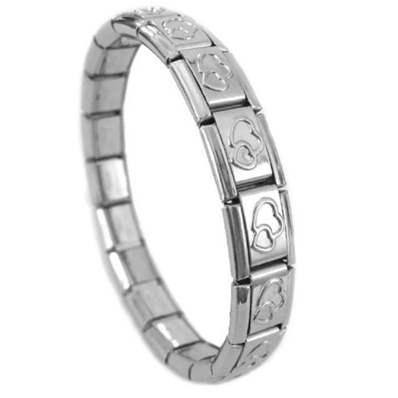 Fashion Stainless Steel Italian Elastic Charm Bracelet 9mm Width Bracelet Bangle Simple Design Girls Men Women DIY Jewelry Gifts