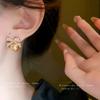 Silver Needle Diamond Bow Pearl Earrings French Light Luxury Premium Earrings Niche Retro Temperament Earrings
