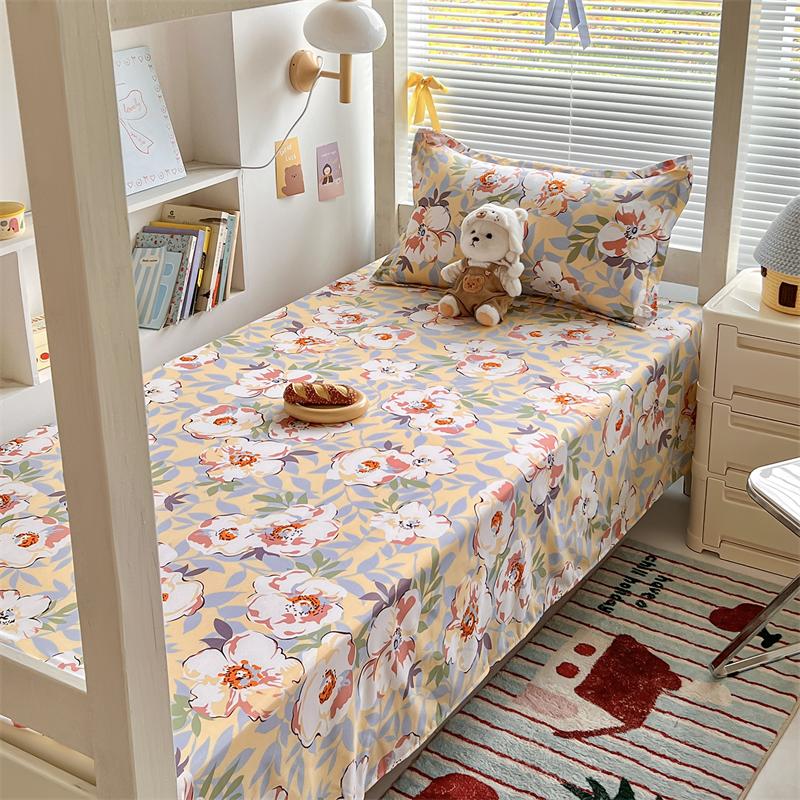 Bed Top Sheet for Single,Modern Soft Polyester Flat Sheet,Home Bed Linens,Kids Adult Student Dormitory Bedspread