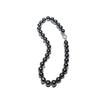 Dive Island Black Shi Jia Pearl Necklace, Collar Chain with Tiny Inlaid Zirconia Round Ring Clasp, Sweater Chain